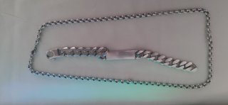 esclava y cadena de plata de ley macizas