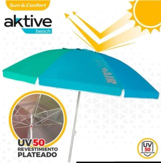 AKTIVE Sombrilla Playa Grande, Protección UV50 220