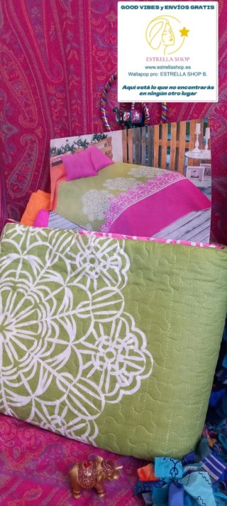 COLCHA BOUTI REVERSIBLE Y 2FUNDAS COJÍN.ENVIO GRAT