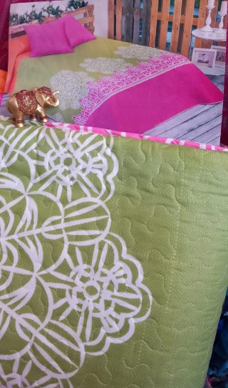 COLCHA BOUTI REVERSIBLE Y 2FUNDAS COJÍN.ENVIO GRAT