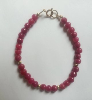 Pulsera de Rubí y Gold Filled 14/20K