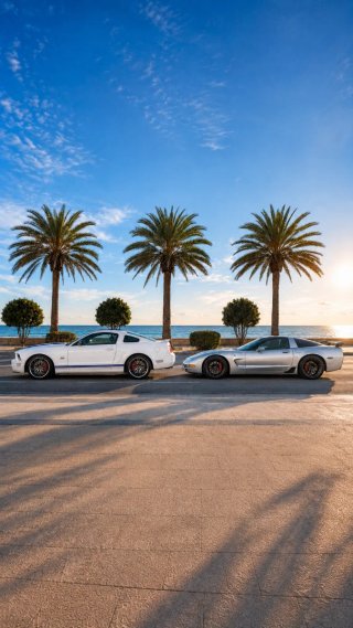 Mustang + Corvette C5 para fotos, bodas y eventos