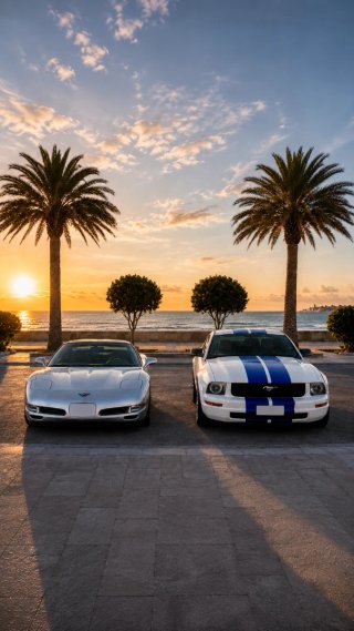 Mustang + Corvette C5 para fotos, bodas y eventos