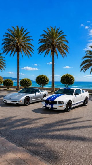 Mustang + Corvette C5 para fotos, bodas y eventos