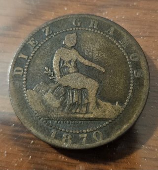 MONEDA 10 CENTIMOS 1870 I REPUBLICA