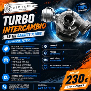 TURBO INTERCAMBIO 1.9 TDI GARRETT 717858