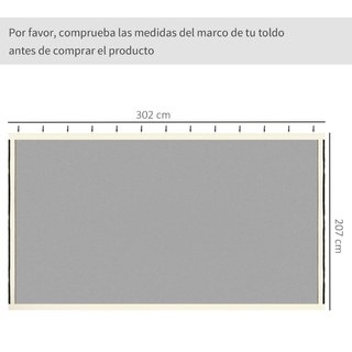 Mosquitera para pabellón 3x3, 4 paneles laterales,