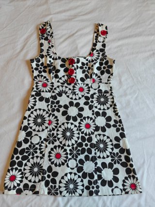 Vestido Pichi Retro Años 60 / Mod - Estampado Flor