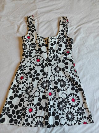 Vestido Pichi Retro Años 60 / Mod - Estampado Flor