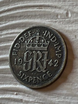 Moneta d'Argento 6 Pence 1942 Regno Unito - Re Gio