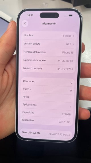 Iphone 15 de 256gb y 100%batetia