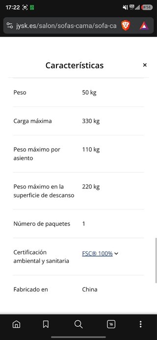 Sofá Cama Jysk Paradís Gris