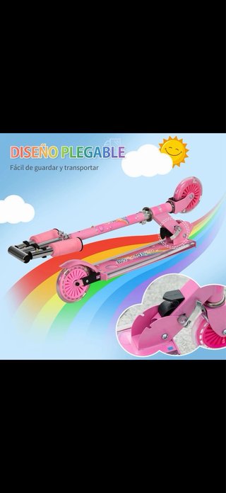 Patinete infantil plegable luces musica ajustable