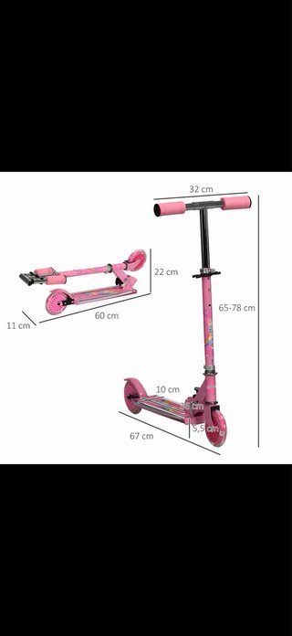 Patinete infantil plegable luces musica ajustable