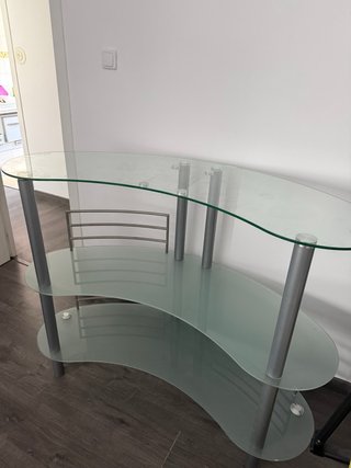 Mueble para TV de cristal y metal
