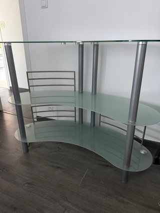 Mueble para TV de cristal y metal