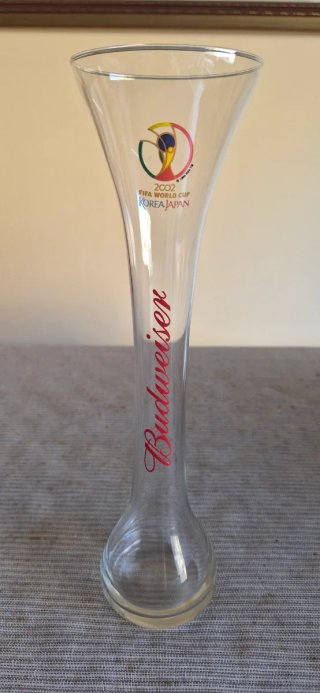 Confezione di due bicchieri da birra, Franziskaner e Budweiser Coppa del Mondo Corea Giappone 2002