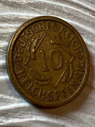 Moneta 10 Pfennig 1924 Weimar - Zecca A