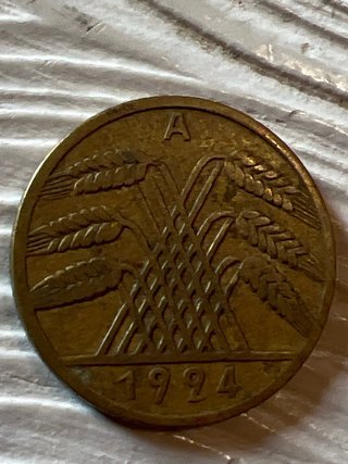 Moneta 10 Pfennig 1924 Weimar - Zecca A