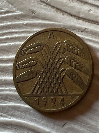 Moneta 10 Pfennig 1924 Weimar - Zecca A