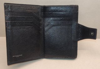Cartera billetera de piel en color azul para mujer