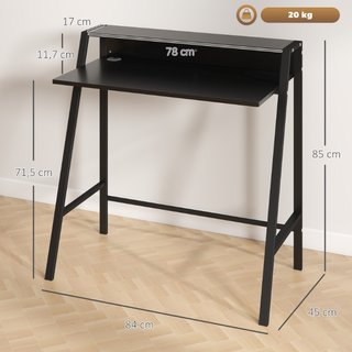 Escritorio, mesa de ordenador con estante y cables