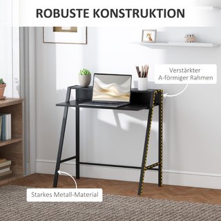 Escritorio, mesa de ordenador con estante y cables