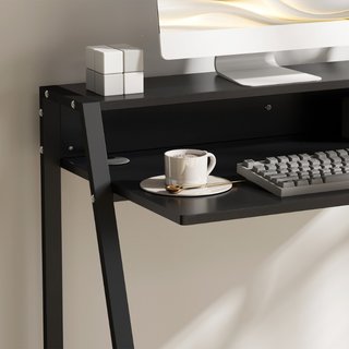 Escritorio, mesa de ordenador con estante y cables