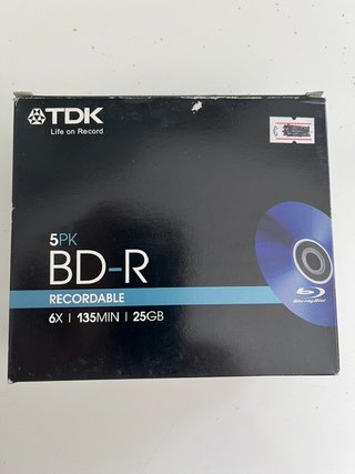 3 Packs de 5 discos BluRays grabable TDK 25 GB