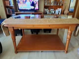 mesa de madera maciza extensible