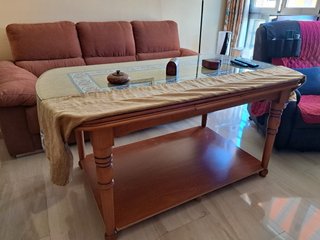 mesa de madera maciza extensible