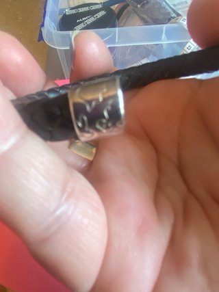 Pulsera en piel y plata tous