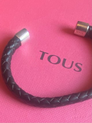 Pulsera en piel y plata tous
