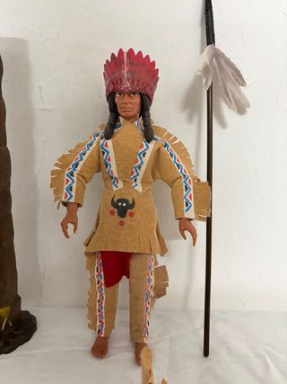 Madelman Jefe Indio + Accesorios(Tótem/Mapa)