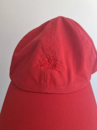 cappello burberry rosso unisex one size cotone