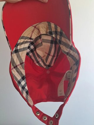 cappello burberry rosso unisex one size cotone
