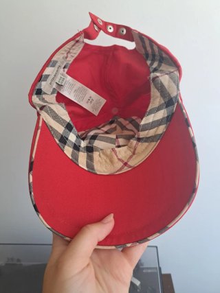 cappello burberry rosso unisex one size cotone