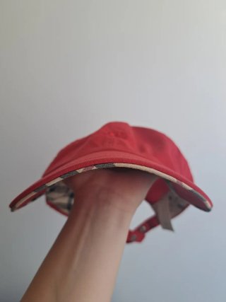 cappello burberry rosso unisex one size cotone