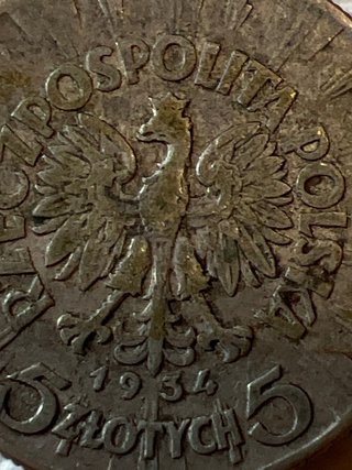 Moneta Argento 5 Zlotych Pilsudski Polonia