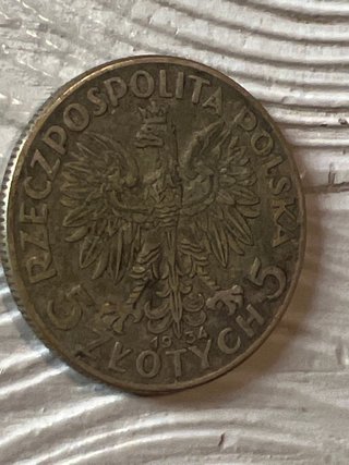 Moneta Argento 5 Zlotych 1934 Polonia