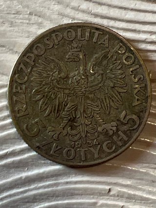 Moneta Argento 5 Zlotych 1934 Polonia