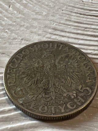 Moneta Argento 5 Zlotych 1934 Polonia