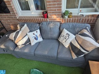 Sofa 3 plazas + reposapies IKEA