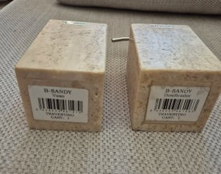 Juego de vaso y dosificador de Travertino