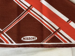 Pañuelo twilly Missoni vintage marron y naranja