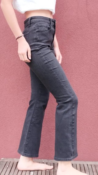 Pantalones vaqueros de campana negros