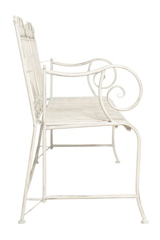 Divanetto panchina Liberty in ferro finitura bianc