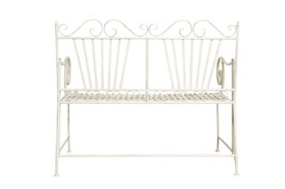 Divanetto panchina Liberty in ferro finitura bianc