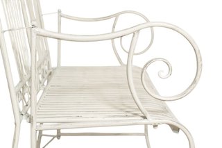 Divanetto panchina Liberty in ferro finitura bianc