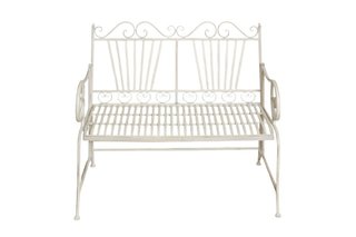 Divanetto panchina Liberty in ferro finitura bianc